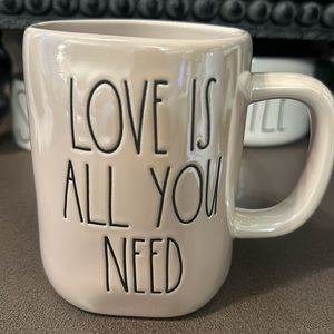 Rae Dunn iridescent LOVE IS ALL YOU NEED mug. NWT!
